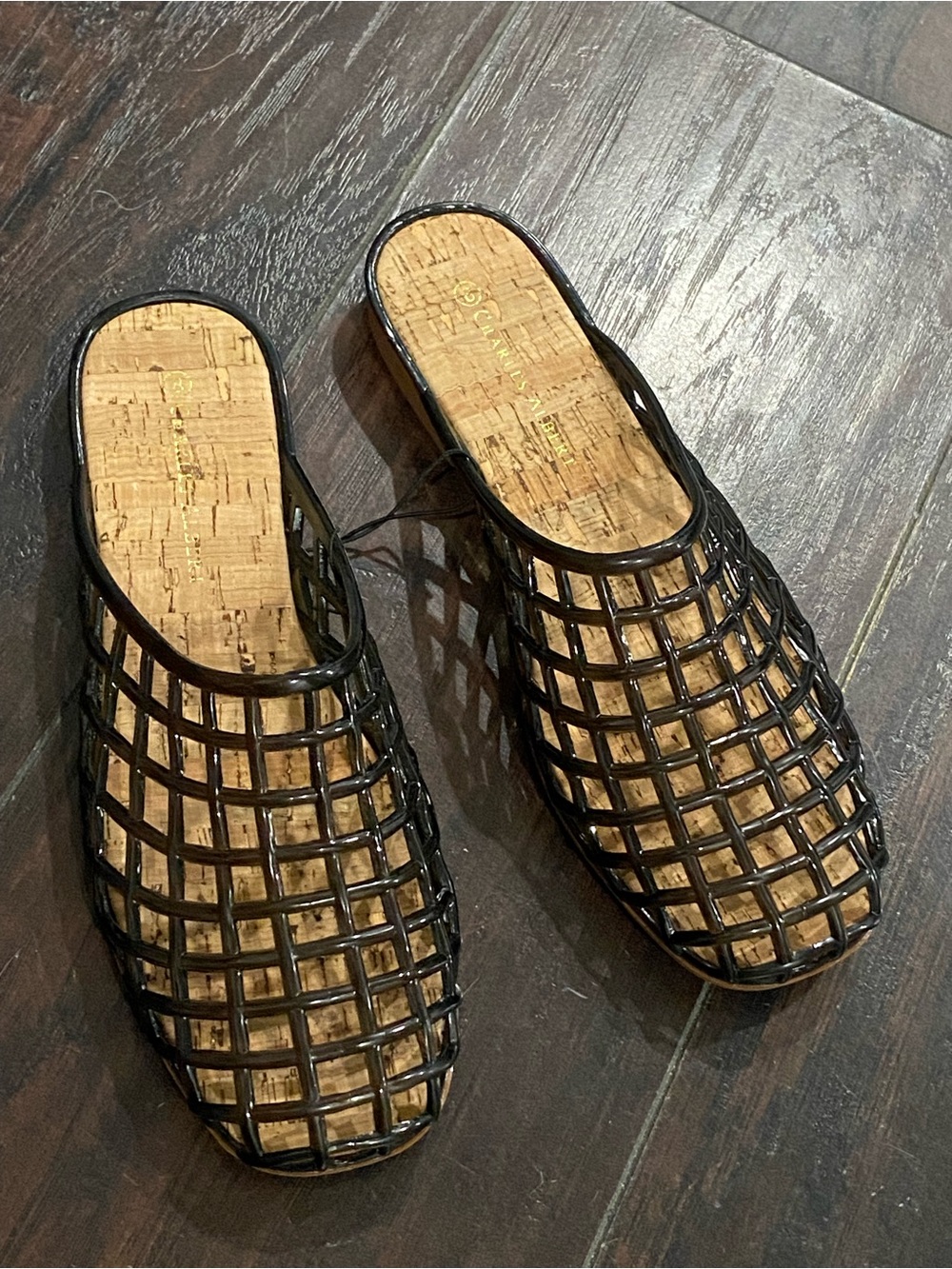 Women’s Black Cage Mule with Cork Insole